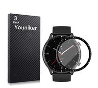 Youniker 3 Pack Compatible with Amazfit GTR 2 Screen Protector Film Compatible with Amazfit Smartwatch GTR 2 Sports Watch Screen Protectors Foils 3D Full Coverage Screen Cover Anti-Scratch