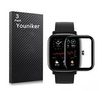 Youniker 3 Pack Compatible with Amazfit GTS 2 Mini Screen Protector Film Compatible with Amazfit GTS2 Mini Smartwatch Screen Protectors Foils 3D Full Coverage Screen Cover Anti-Scratch