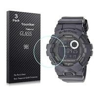 Youniker 3 Pack Compatible with Casio GBD800 Screen Protector Tempered Glass for G Shock GBA800 Watch Screen Protector Foils Glass Anti-Scratch