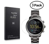 Youniker 3 Pack For Fossil Q Explorist Gen 3 Screen Protector Tempered Glass for Fossil Q Smoke Explorist Gen 3 Smartwatch FTW4001 Screen Protector Foils Glass Anti-Scratch Bubble Free