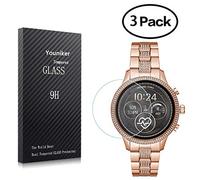 Youniker 3 Pack For Michael Kors Access Runway Screen Protector Tempered Glass For Michael Kors Access Runway 2018 Smart Watch Screen Protector Foils Glass 9H 0.3MM Anti-Scratch Bubble Free