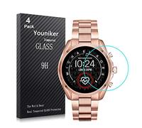 Youniker 4 Pack for Michael Kors Access Bradshaw 2 Screen Protector Tempered Glass for Michael Kors MKT5085 MKT5086 MKT5089 Smartwatch Screen Protectors Cover Anti-Scratch Bubble Free