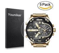 Youniker 5 Pack Diesel Screen Protector, Diesel Screen Protector Foils for Diesel Men's DZ7333 Mr Daddy Watch Crystal Clear HD, Anti-Scratch, Anti-Fingerprint,Bubble Free Film