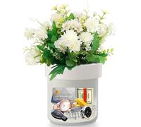 Younion Flower Pot Diversion Safe with Key Lock, Secret Hidden Safe Lock Box, Perfect for Hiding The Valuables Inside Flower Pot’s False Bottom, Plants Not Include, White, YP-02