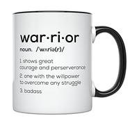YouNique Designs Get Well Soon Warrior Mug, 11 Oz, Encouragement, Sobriety, Badass Women, Proud Of You Cup For Her, Sober, Pick Me Up, Comforting Mug for Cancer Patients (Black Handle)