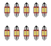 YOUNLEN 10 Pack Festoon LED Car Bulb,LED Dome Reading Xenon White Bulbs Car Interior Light Replacement License Plate Lights Map Lamps No Polarity 12V,420LM,10 SMD 4014 Chipsets (31 MM)
