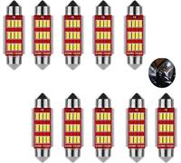 YOUNLEN 10 Pack Festoon LED Car Bulb,LED Dome Reading Xenon White Bulbs Car Interior Light Replacement License Plate Lights Map Lamps No Polarity 12V,500LM,12 SMD 4014 Chipsets (41 MM)