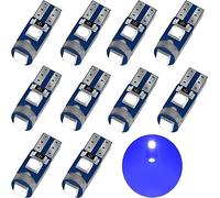 YOUNLEN 10PCS T5 W3W 2721 27 37 286 PC74 LED Bulb 12V 20LM 0.5W 3SMD 3030 Chips Car Interior Lighting Dashboard Car Instrument Lamp Replacement (Blue)