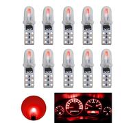 YOUNLEN T5 LED Bulbs, 2721 27 37 286 PC74 LED Bulb, for Car Interior Light Dashboard Auto Instrument Lamp Replacement, 12V 0.6W 40LM 3014 Chips, Pack of 10（Red）
