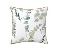 YounPrenG Pillow, Gold Trim Velvet Pillowcases Cushion Covers Throw Pillow for Home Bed Sofa Car, Eucalyptus