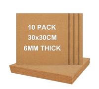 YOUNTHYE 10PCS 6mm Thick Cork Board Tiles, Square Cork Tiles 30cm x 30cm Small Bulletin Boards for Walls Mini Pin Board for Walls Decoration, DIY Crafts