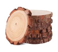 YOUNTHYE 12Pcs Wood Slices, 18-20cm Log Discs Round Circles Natural Unfinished Wooden Discs with Bark, Large Wooden Slices for Centerpieces, DIY Arts Crafts Wedding Ornaments
