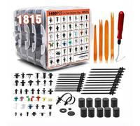 YOUNTHYE 1815PCS Car Trim Clips & Fasteners Kit, Universal Car Retainer Clips, 40 Sizes Car Plastic Rivets Set with 20 Cable Ties and Removal Tool for Bumper, Door, Fender