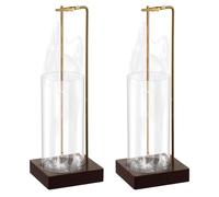 YOUNTHYE 2 Pack Incense Holder, Incense Stick Holder with Glass Ash Catcher, Upside Down Incense Burner Holder Modern Design for Meditation Yoga Spa Home Relaxation