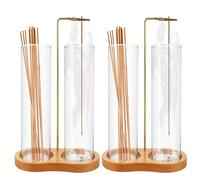 YOUNTHYE 2 Pack Incense Holder, Upside Down Incense Holders with 4 Glass Ash Catcher, Incense Burner Holder Modern Design for Meditation Yoga Spa Home Relaxation