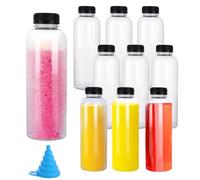 YOUNTHYE 20Pack Juice Bottles, 16OZ/500ML Plastic Bottles with Lids and Funnel, Empty Smoothie Bottle Reusable Juicing Bottle for Storing Homemade Beverages, Milk, Water