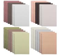 YOUNTHYE 24 Pack Spiral Notebook A5, 120 Pages/ 60 Sheets Notepad A5 Wirebound Notepads Lined Kraft Cover Notebooks, Morandi Color Memo Planner for Business Office School Travel