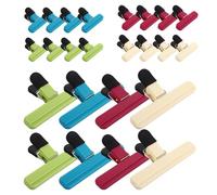 YOUNTHYE 24Pcs Bag Clips for Food Storage, 4 Color 2 Sizes, 8 Large & 16 Small Plastic Food Bag Clip, Reusable Chip Bag Clips Bag Sealing Clip for Snacks Coffee Vegetables