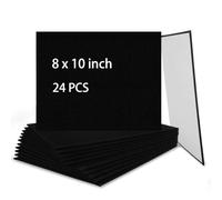 YOUNTHYE 24PCS Black Canvas Board 8x10 inch Art Canvas Boards Blank Painting Canvas Bulk 100% Cotton Canvas Panels Paint Canvases for Painting Blank Canvas Boards for Oil & Acrylic Painting