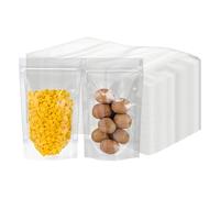 YOUNTHYE 250PCS Clear Stand Up Food Bags, 9x14cm Resealable Pouches Plastic Food Pouches with Zipper Lock, Sealable Food Pouches for Dried Food Nuts Tea Coffee Beans