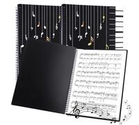 YOUNTHYE 2Pack Music Folder, A4 Music File Folder 50 Pockets/100 Pages Spiral Binder Presentation Folder Choral Folders for Musical Score, Band, Paper, Documents, Paintings, Photos