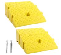 YOUNTHYE 2Pcs Kerb Ramps, Curb Ramp 11cm High Portable Threshold Ramps, Lightweight Kerb Driveway Ramp for Wheelchairs, Scooter, Sidewalk, Car, 25x27x11cm