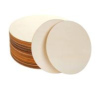 YOUNTHYE 30PCS Wood Circles for Craft, 20cm/8inch Unfinished Blank Wood Slices, Round Wooden Discs for Home Decoration, Christmas Ornaments