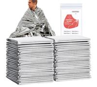 YOUNTHYE 40 Pack Emergency Blanket, 130 x 210cm Survival Blanket Individually Packaged Reflective Foil Thermal Blankets, for Outdoors, Survival, Hiking, Marathons or First Aid