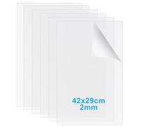 YOUNTHYE 6Pack A3 Clear Perspex Sheet, 2mm Clear Acrylic Sheet Rectangle Large Plexiglass Acrylic Board Transparent Panels for Photo Picture Frame, Painting, Display Projects