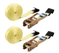 YOUNTHYE Ratchet Straps with Hooks, 5CM x 8.5M/2" x 27.9 FT Heavy Duty Ratchet Straps Adjustable Tie Down Straps 10000 LBS Break Strength, 3333 LBS Working Load for Flatbed, Truck, Trailers Pickup