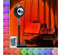 YouOKLight Sunset Lamp with 16 Colors, Brightness Adjustable, Remote Control, USB Charging, Projection Night Light for Home, Living Room, Party