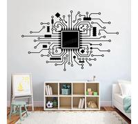 YOUOUSI Computer Technology Circuit Board wall Stickers, Central Processing Unit, IT Digital boy Game Room Game Player Vinyl Room Decoration