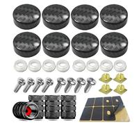 YoUoY Stainless Steel License Plate Screws -Carbon Fiber Pattern Caps for Matching Carbon Fiber Gift License Plate Frame and Gift Plate Frame, Front Rear License Plate Bolts Set,Tire Valve Core Caps