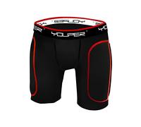 Youper Boys Youth Padded Sliding Shorts with Cup Pocket for Baseball, Football, Lacrosse, Black Red, Medium