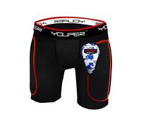 Youper Boys Youth Padded Sliding Shorts with Soft Protective Athletic Cup for Baseball, Football, Lacrosse, Field Hockey, MMA (Black, Large)