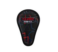 Youper Boys Youth Soft Foam Protective Athletic Cup (Ages 7-12), Kid Athletic Cup for Baseball, Football, Lacrosse, Hockey, MMA (Geometry Black Red)