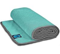 Youphoria Yoga Towel 24" x 68" Gray/Green Stitch