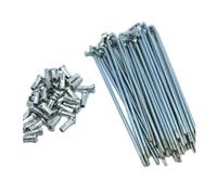 YOUPINSENSEN 12G 37pcs E-Bike Spokes 2.5mm x 56-240mm, 45 Pcs Stainless Steel Spokes with Nipples, for Electric foyBicycle Motorcycle Fat Bike(125mm)