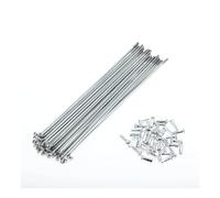 YOUPINSENSEN 36pcs 13G foyBicycle Spokes Kit - Galvanized Steel Silver 173-265mm with Nipples for Heavy Duty Hybrid Bike Wheel Repair(36pcs 197mm)