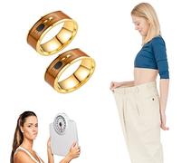 YOUPO 2Pcs Biochip & Ultrasound Smart Shaping Ring, Magnetic Lymph Detox Rings for Men, Lymphatic Drainage Rings for Women (11,Gold)