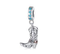 YOUPO 925 Sterling Silver Western Cowboy Vintage Brave Leather Boots Charms for Pandora Bracelet for Womens Birthday Christmas Gifts Original SCC2566