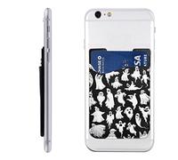 YoupO Halloween Goth Cell Phone Pocket Phone Wallet Card Wallet for Women Men Self Adhesive Cell Phone Leather Wallet Card Holder Fits Most Cell Phones Cases Card Holder for Back of Phone