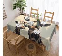 YoupO Rectangle Tablecloths Retro Griaffe Printed Outdoor Tablecloth Washable Table Cover Fits Square Rectangle