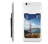 YoupO San Francisco Golden Gate Bridge Printed Phone Card Holder,Leather Phone Wallet Stick On,Card Holder For Back Of Phone,Compatible With Most Of Cell Phone (Iphone,Android), White, One Size