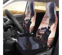 YoupO Steam Train Depart Sunset Print Car Seat Covers 2pcs Universal Automotive Seat Covers Full Coverage Car Seat Protectors For Most Cars Suv Sedans