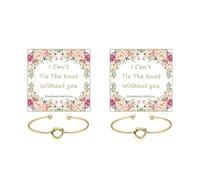 Your Always Charm 2/4/6PCS Bridesmaid Bracelet Gold Love Knot Bracelet for Women Tie the Knot Bracelets Bridesmaid Gifts with a Card I Can't Tie the Knots without You Will You Be My Bridesmaids, Metal