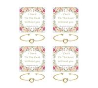 Your Always Charm 2/4/6PCS Bridesmaid Bracelet Gold Love Knot Bracelet for Women Tie the Knot Bracelets Bridesmaid Gifts with a Card I Can't Tie the Knots without You Will You Be My Bridesmaids, Metal