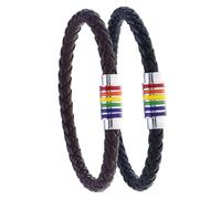 Your Always Charm 2 Pcs Pride Bracelet Rainbow Bracelet Lesbian Bracelet Love Is Love Bracelet Gay Pride Bracelet Rainbow String Gifts for Men Women, adjustable, Alloy, no gemstone