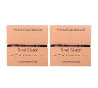 Your Always Charm 2Pcs Morse Code Sister Bracelets Soul Sister Bracelets Gifts Handmade Braided Rope Sister Bracelets Gifts, adjustable, Other, no gemstone