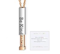 Your Always Charm Be Kind... Of a Bi Ch Hidden Message Necklace Be Kind of a b Necklace Be Kind of a b Necklace with 3D Engraved Vertical Bar Necklace Birthday Gift for Sisters, Metal, No Gemstone